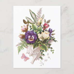 Elegante Vintag Garden Blume Bouquet Postkarte