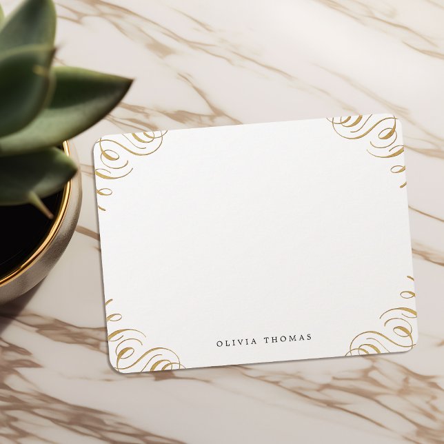 Elegante Vintag geblüht personalisiert Stationery Mitteilungskarte (Elegant vintage flourish personalized Stationery Note Card)
