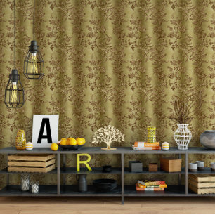 Elegante Vintag-Gelbe goldene Blume Tapete