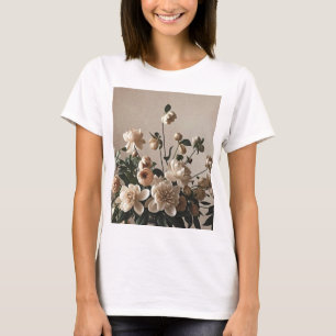 Elegante, Vintag inspiriert Blumenzart T-Shirt