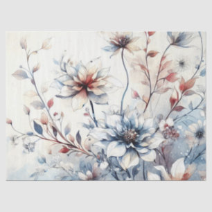 Elegante Vintag Inspirierte Winter Floral Decoupag Seidenpapier