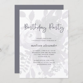 Elegante Vintag Look Floral Geburtstagsparty Einladung