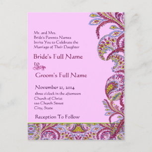 Elegante Vintag Paisley Wedding Einladung