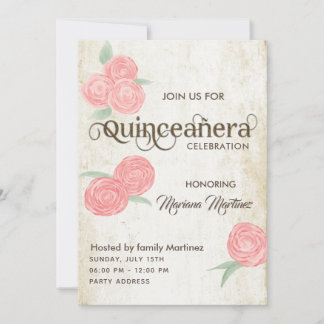 Elegante Vintag romantische Aquarellfarben Rose St Einladung