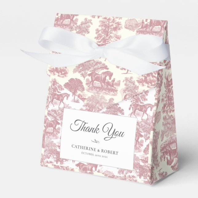 Elegante Vintag-schicke Rosa-Pferdeausstellung Geschenkschachtel (Vorderseite)