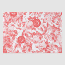 Elegante Vintag Toile Chic Coral Pink Roses