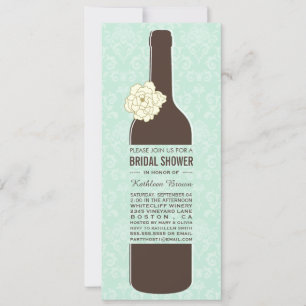 Elegante Vintag Wine Bridal Dusche Einladung