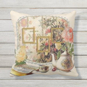 Elegante Vintage Antik viktorianische Teestube Dek Kissen