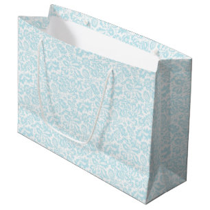 Elegante Vintage Aquamarine Venezianische florale Große Geschenktüte