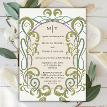Elegante Vintage Art Nouveau Florale Hochzeit