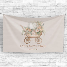 Elegante Vintage Baby Carriage Baby Shower Banner