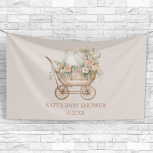 Elegante Vintage Baby Carriage Baby Shower Banner