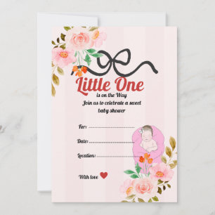 Elegante Vintage-Baby-Einladungskarte – Mini Einladung