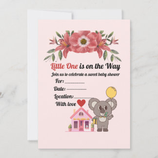 Elegante Vintage-Baby-Shower-Einladungskarte – Min Einladung