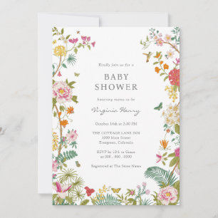 Elegante Vintage Babydusche Einladung