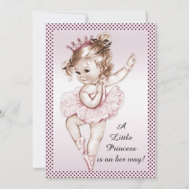 Elegante Vintage Ballerina Princess Babydusche Einladung
