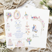 Elegante Vintage-Barock-Aquarell-Hochzeitsblumen