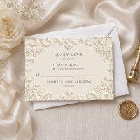 Elegante Vintage-Barock-Hochzeits-RSVP-Karte