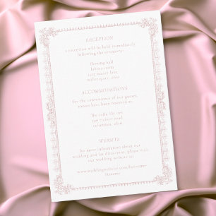 Elegante Vintage-Barock-Staubrosa-Hochzeit Begleitkarte