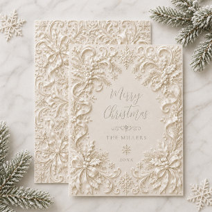 Elegante Vintage-Barock-Weihnachtskarte Einladung