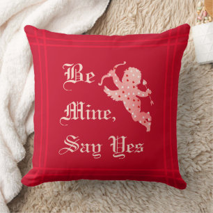 Elegante Vintage-Be-Mine-Hochzeitstag-Personalized Kissen