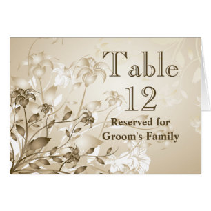Elegante Vintage Beige Lilies Wedding Tischnummer