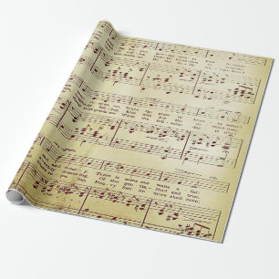 Elegante Vintage Blatt Musiknoten Liebe Song Geschenkpapier