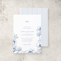 Elegante Vintage Blaue Blumenelemente Gartenhochze