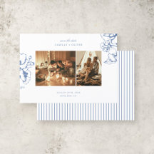 Elegante Vintage Blaue Blumengarten Foto Hochzeit