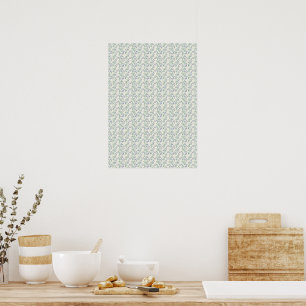 Elegante Vintage Blaue Glocke & Gedämpftes Teal au Poster