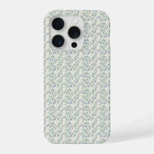 Elegante Vintage Blaue-Hyazinthe & Gedämpftes Teal iPhone 15 Pro Hülle
