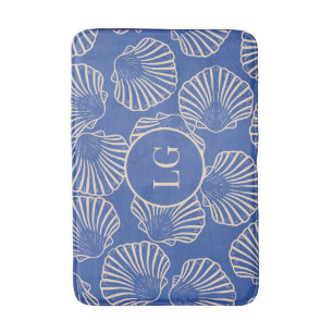 Elegante Vintage Blaue Muschel-Badematte Badematte