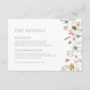 Elegante Vintage Blume Details Hochzeit Begleitkarte