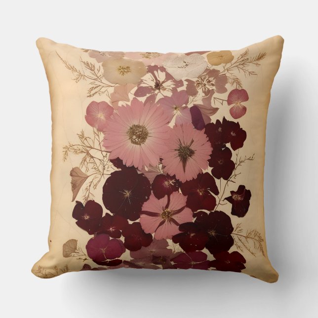 Elegante Vintage Blume Ombre Kissen (Vorderseite)