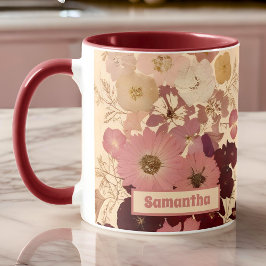 Elegante Vintage Blume Ombre Tasse