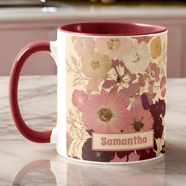 Elegante Vintage Blume Ombre Tasse (Von Creator hochgeladen)