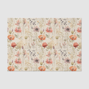 Elegante Vintage-Blumen-Collage Seidenpapier