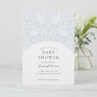 Elegante Vintage-Blumen-Damaskus-Baby-Party Einladung