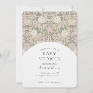Elegante Vintage-Blumen-Damaskus-Baby-Shower-Einla Einladung