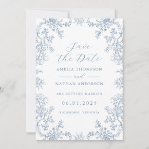 Elegante Vintage-Blumen-Hochzeit - Termin vormerke Save The Date