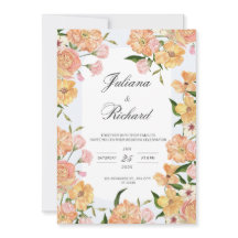 Elegante Vintage Blumen Hochzeits Einladung 