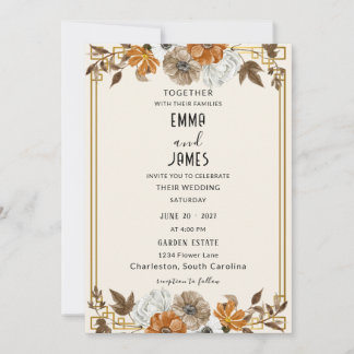 Elegante Vintage-Blumen-Hochzeitseinladung Einladung