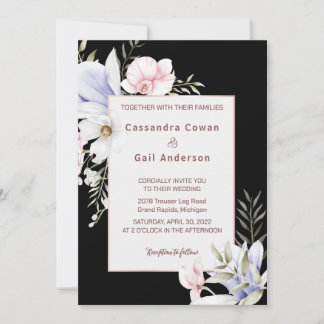 Elegante Vintage-Blumen-Hochzeitseinladung Einladung