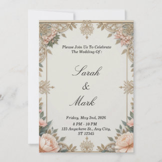 Elegante Vintage-Blumen-Hochzeitseinladung - Sophi Einladung
