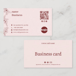 Elegante Vintage-Blumen-QR-Code-Visitenkarte Visitenkarte
