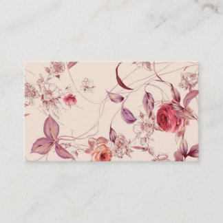 Elegante Vintage-Blumen-Rosenmuster-Vorlage Visitenkarte