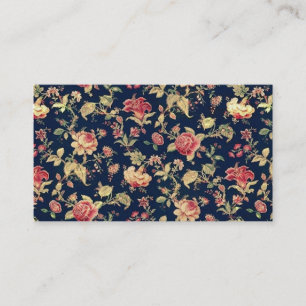 Elegante Vintage-Blumen-Rosenmuster-Vorlage Visitenkarte