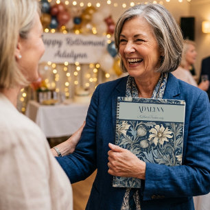 Elegante Vintage-Blumen-Ruhestandsgeschenke für Ma Notizbuch
