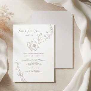 Elegante Vintage-Blumen-Teeparty-Brautabschiedspar Einladung