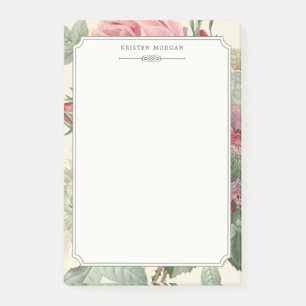 Elegante Vintage-Blumengarten-Blumen Post-it Klebezettel